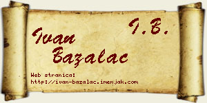 Ivan Bažalac vizit kartica